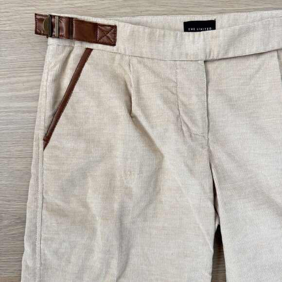 The Limited Drew Corduroy Cropped Wide Leg Pants Contrast Trim 6 Old Money Vtg - Picture 6 of 7